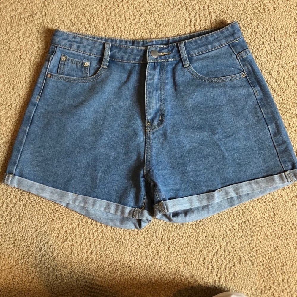 High Rise Denim Shorts